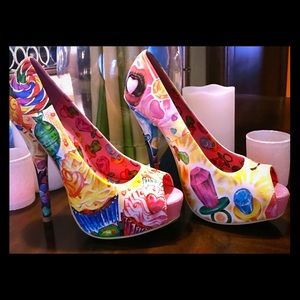 Sexy Pink Glitter Candy Design high heels